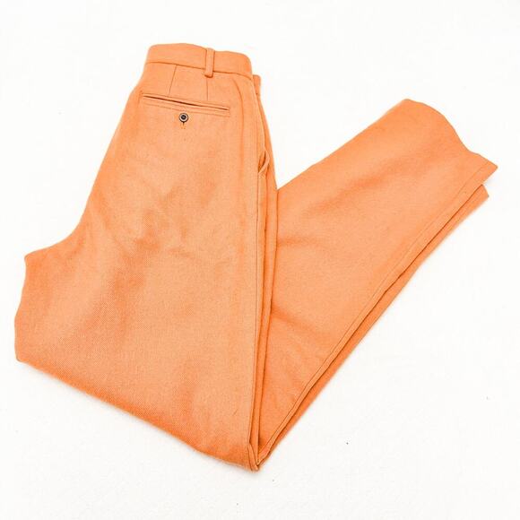 J. Crew Wool Wide Leg Dress Pants Orange Pleated Size 8 - Picture 8 of 8